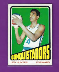 1972 Topps basketball card #217 Les Hunter San Diego Conquistadors EXMT ABA 