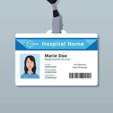 Abre un hueco para el gancho de. Plantilla De Credencial De Identidad Medica De Tarjeta De Identificacion De Enfermera Medical Identity Id Card Template Card Template
