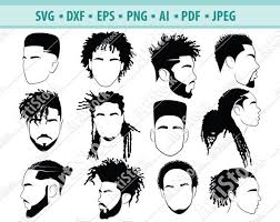 Afro Hairstyles Svg Black Man Bundle Svg Hair Dreadlocks Etsy Afro Hair Drawing Afro Men Afro Hairstyles