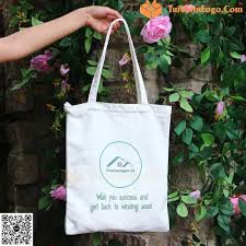 1 Túi Vải Canvas Có Quai Đeo Khoá Kéo TVC02-1 In Logo