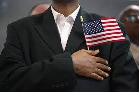 A man pledging for allegiance.