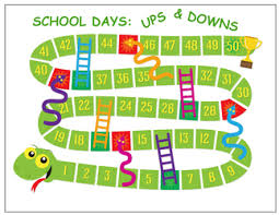 School Days Ups Downs Free Printable Board Game Preschool Games Math Board Games Preschool Board Games