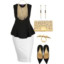 Black And Gold Theme Clothes Black White Gold Plus Size Fashion Pencil Skirt White Size Fashion