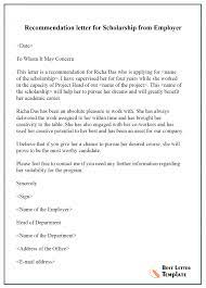 There are personal appreciation letters, while professional appreciation letters are also there. Recommendation Letter For Scholarship Format Sample Example