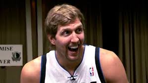 Dallas Mavericks Forward Dirk Nowitzki Clad In His Uniform And Flip Flops Horses Around In This Parody Of Geico S H Parody Dirk Nowitzki Hump Day Commercial