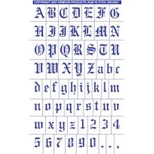 Children will learn about numbers and how to write them through . Old English Full Alphabet With Numbers Armour Products Com Wholesale Glass Etching Supplies