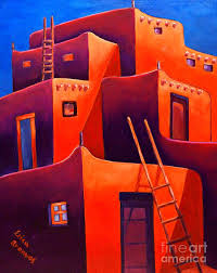 Adobe Impression Painting Erica Aranyos Taos Art Southwestern Art Native American Artwork