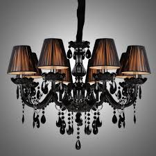 Black Crystal Chandelier Luxury Modern Black Chandelier Crystal Living 8 Lights