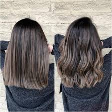 Ash Brunette Wavy Vs Straight Hair Texture Medium To Coarse Natural Level 2 Te Medium Cur In 2020 Balayage Straight Hair Haircuts Straight Hair Straight Hair Updo