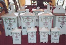 vintage porcelain canister set adds