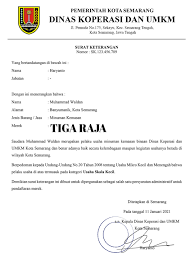 Kedinasan itu bukan hanya oleh pemerintah tetapi juga lembaga swasta. Contoh Surat Keterangan Umk