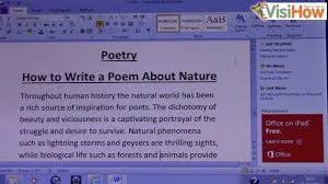 Write A Poem About Nature Visihow