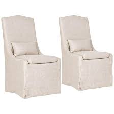Colette 41 High Bisque French Linen Dining Chairs Set Of 2 86f86 Lamps Plus In 2020 Linen Dining Chairs Slipcovers For Chairs Slip Covered Dining Chairs