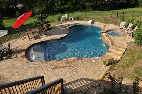 Gunite Pool With Inground Spa Tanning Ledge Bubblers And Sheer Descents Gunite Pool Gunite Swimming Pool Swimming Pool House
