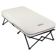Coleman Twin Airbed Folding Cot With Side Table And 4d Battery Pump White Camping Cot Air Bed Camping Bed