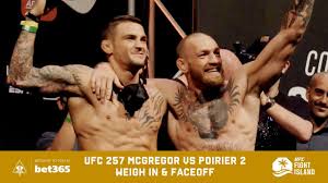 Conor mcgregor will face dustin poirier in the main event of ufc 257 as the pair take part in a rematch six years in the making. Ufc 257 Face Offs Dustin Poirier Vs Conor Mcgregor Mmaweekly Com