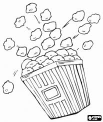 Popped Popcorn Corn Exploited Coloring Page Bjl Colored Popcorn Cute Coloring Pages Coloring Pages