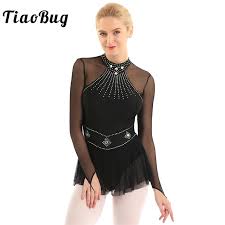 Check spelling or type a new query. Tiaobug Shiny Rhinestones Long Sleeve Mesh Splice Ballet Gymnastics Leotard Women Figure Skating Dress Performance Dance Costume Buy At The Price Of 13 30 In Aliexpress Com Imall Com