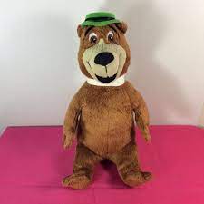Plush Stuffed Animal Yogi Bear Doll Hanna Barbera Brown 11 Green Hat Collar Hannabarbera Bear Stuffed Animal Plush Stuffed Animals Yogi Bear