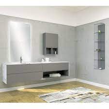 Composizione Bagno Sospesa Di Design In Fenix Pesaro Bagno Chiaro Arredo Bagno Moderno Bagno Grigio E Bianco