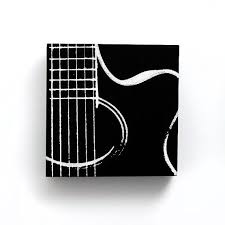 Black And White Music Artwork Music Wall Art 6 X 6 Acoustic Guitar Wood Canvas By Inktheprint In 2020 Black Canvas Art Music Canvas Music Wall Art