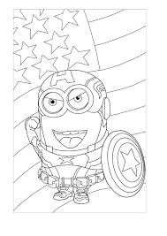 Clicker sur la panda 10 coloriages pour visualiser la version imprimable ou colorier en ligne (compatible avec les tablettes ipad et android). Coloriage Minion Avengers Captain America 4 Coloriages A Imprimer Gratuits 2020
