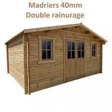Abris de jardin chalet bois. Abri Bois Massif 19 8m 40mm Traite Teinte Marron Gardy Shelter