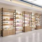 Custom Wooden Cosmetic Beauty Display Stand LED Eco-friendly Lighting Store Shelves Boutique Shop Display Rack