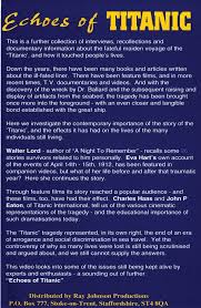 Titanic: Echoes of Titanic (Video 1998) - IMDb
