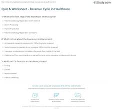 It's time to test your knowledge with these fun trivia questions. Quiz Worksheet Revenue Cycle In Healthcare Study Com