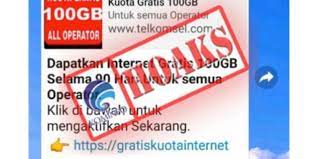 Program kuota gratis telkomsel 30gb ini untuk memberikan keleluasaan bagi mahasiswa dalam melakukan proses belajar mandiri dari rumah. Hoaks Kuota Data Gratis 100 Gb Beredar Di Whatsapp Halaman All Kompas Com