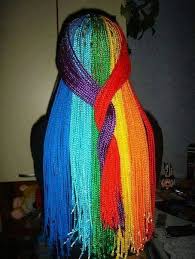 Black And Rainbow Box Braids Rainbow Braids Rainbow Braids Hair Styles Colored Box Braids