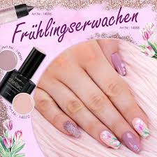 Spring Flowers Nails Nailart Jolifin Der Fruhling Ist Da Und Mit Ihm Die Blumen Zum Nachmachen Brauchst Du Die Jolifin Schellack Nagel Jolifin Schellack