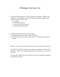 As a result, the number of cells increases in the body which are crucial for growth. Ib Biology Cells Essay Test