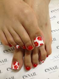 On the same nail add a rhinestones design. Red And White Toe Nails Novocom Top