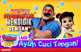 Mencuci tangan dengan sabun harus menjadi sekarang, anda tentu harus mengetahui 6 langkah cuci tangan pakai sabun yang baik dan benar terlebih menurut informasi yang dikutip dari situs live strong, diare masih menjadi satu dari lima. Monsta Mendidik Dengan Lagu Ayuh Cuci Tangan Papa Pipi Monsta News