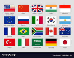 g20 countries flags major world advanced and