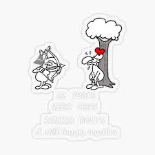 Lots of 12th anniversary gift ideas for your husband or wife, perfect to celebrate your twelve years together. 10th Wedding Anniversary Gift For Him Her 10 Years Together 10th Year Of Marriage Anniversary Funny Couple Matching Sticker By Stella1 Redbubble