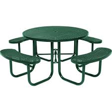 Tradewinds Park 46 In Black Commercial Round Picnic Table Hd D051gs Bk The Home Depot Round Picnic Table Picnic Table Picnic Table Decor