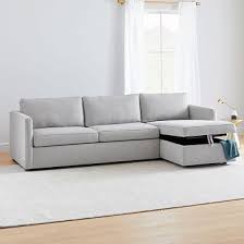 Harris Sleeper Sectional W Storage Chaise Westelm Storage Chaise Sleeper Sectional Comfortable Sectional