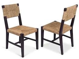 Birdrock Home Rush Weave Side Chair Set Of 2 Traditionally Woven Kitchen Dining Room Chair Woo Woven Dining Chairs Dining Chairs Solid Wood Dining Chairs