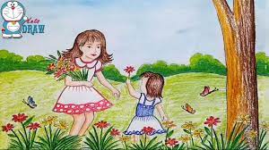 More images for how to draw a beautiful flower garden » How To Draw Scenery Of Spring Season Flower Garden Step By Step Youtube