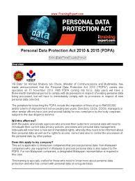 While this sounds like the european data protection directive, the malaysian data protection act only applies to personal data which is involved in commercial. Personal Data Protection Act 2010 2015 Pdpa Personally Identifiable Information Employment