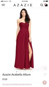 Azazie Burgundy Chiffon Arabella Allure Traditional Bridesmaid Mob Dress Size 8 M 49 Off Retail