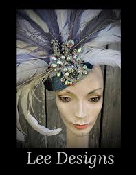 Lee Designs leopard print white & gold striped derby hat adorned with tons  of sparkle & a gorgeous vintage brooch center!!$200/local or $225/shipped