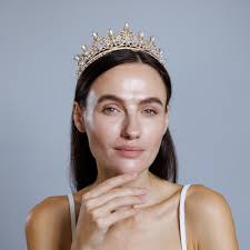 Pearl Bridal Crown, Wedding Pearl Tiara, Gold Rhinestone Tiara, Pearl Tiara  Crown, Pearl Princess Tiara,pearl Headpiece,pearl Hair Accessory