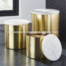 1 snack canister, 1 cookie canister, 1 flour canister, 1 sugar canister, 1 tea canister and 1. Set Of 3 Pieces Brass Tea Canister With White Carrera Mable Lid Kitchen Food Spices Storage Tea Box Modern Decorative Pots Buy Colorful Kitchen Canister Set Unique Kitchen Canisters