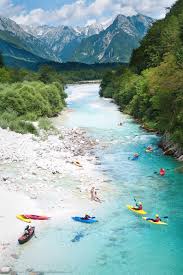 Kayaking On Soca River Bovec Slovenia Places To Travel Travel Beautiful Places