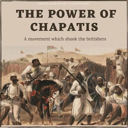 Chapati #movement marked this strange phenomenon which occurred in the early months of #1857 before the revolt. It marked the strange sign that chaukidars or watchmen passed chapatis from one to the