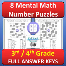 According to the common core standards, in grade 4, instructional time should focus on three critical areas: Mental Math Puzzles Worksheets 3rd And 4th Grade Math Center Activities